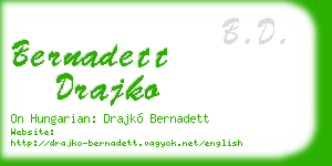 bernadett drajko business card