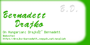 bernadett drajko business card
